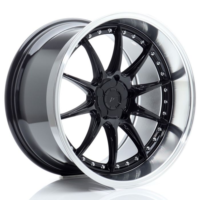 Japan Racing JR-41 19x11 ET12-25 5H BLANK Gloss Black w/ Machined Lip