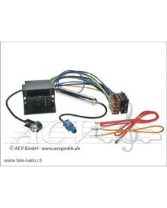 Radioadapterijohto Audi, Seat, Skoda, VW 04-> +antenniadapteri virransytll ISO/fakra